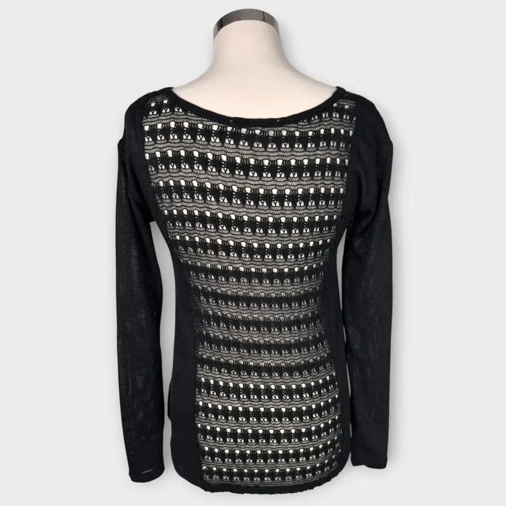 Aeropostale Small Polyester Rayon Spandex Thin Black Sweater
